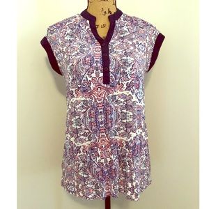 Soma Henley Sleep Shirt Paisley Print Women's XS